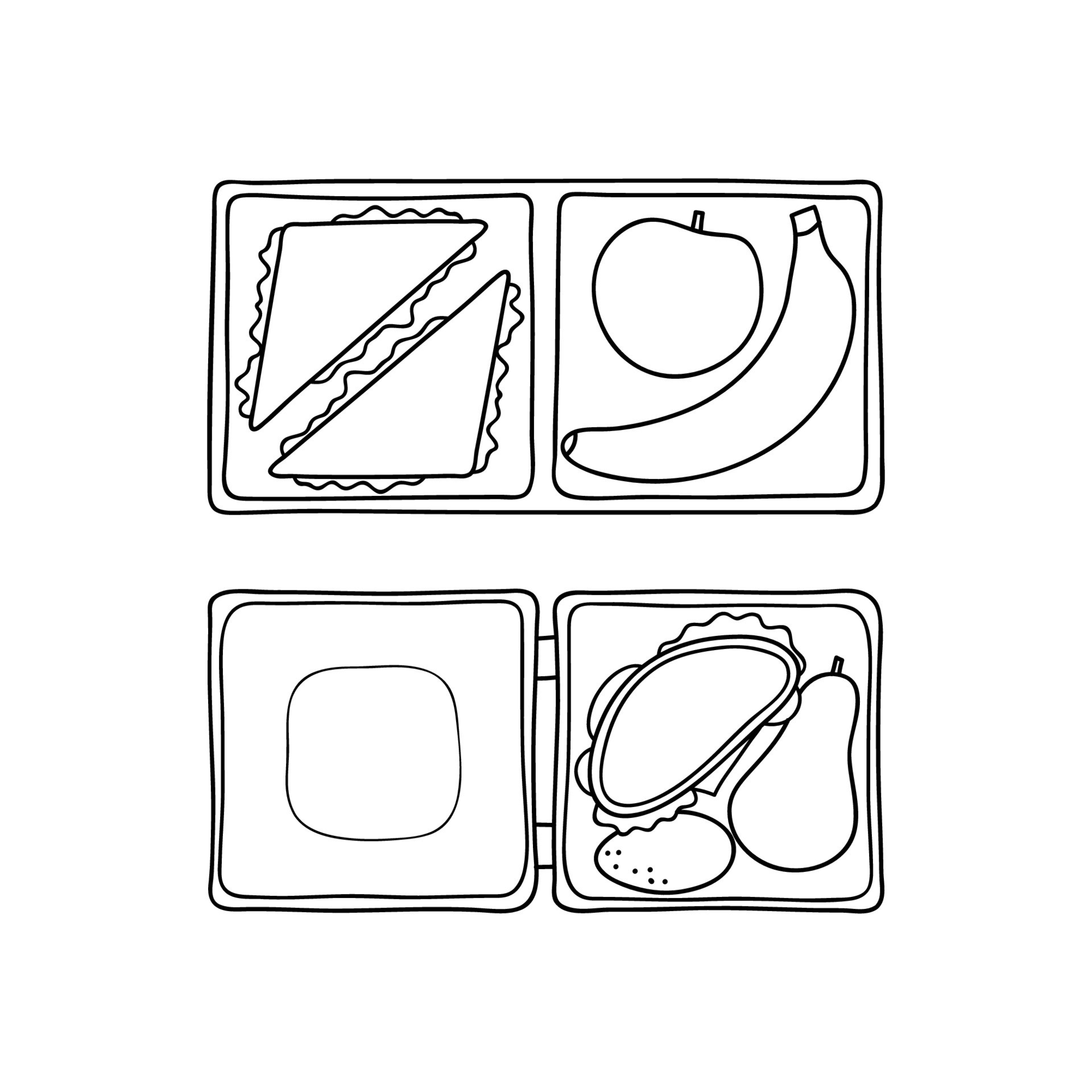 Hand drawn lunch boxes. 14325716 Vector Art at Vecteezy