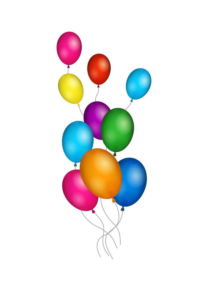 grupo de coloridos globos de helio. vector