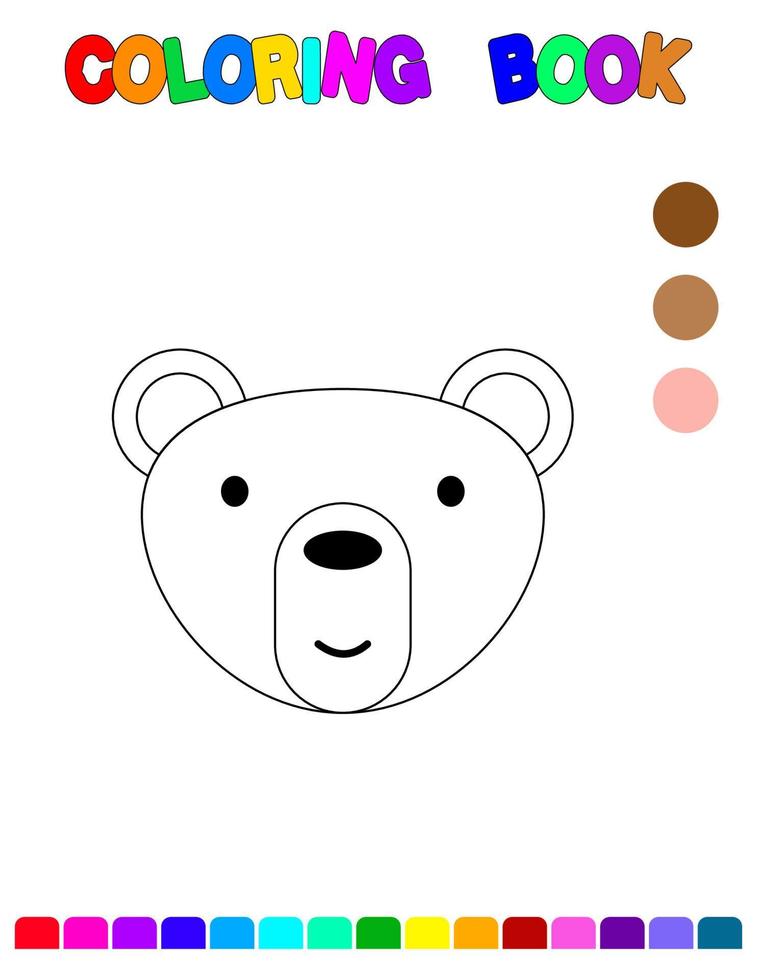 Coloring book with a bear.Coloring page for kids.Educational games for preschool children. Worksheet. vector