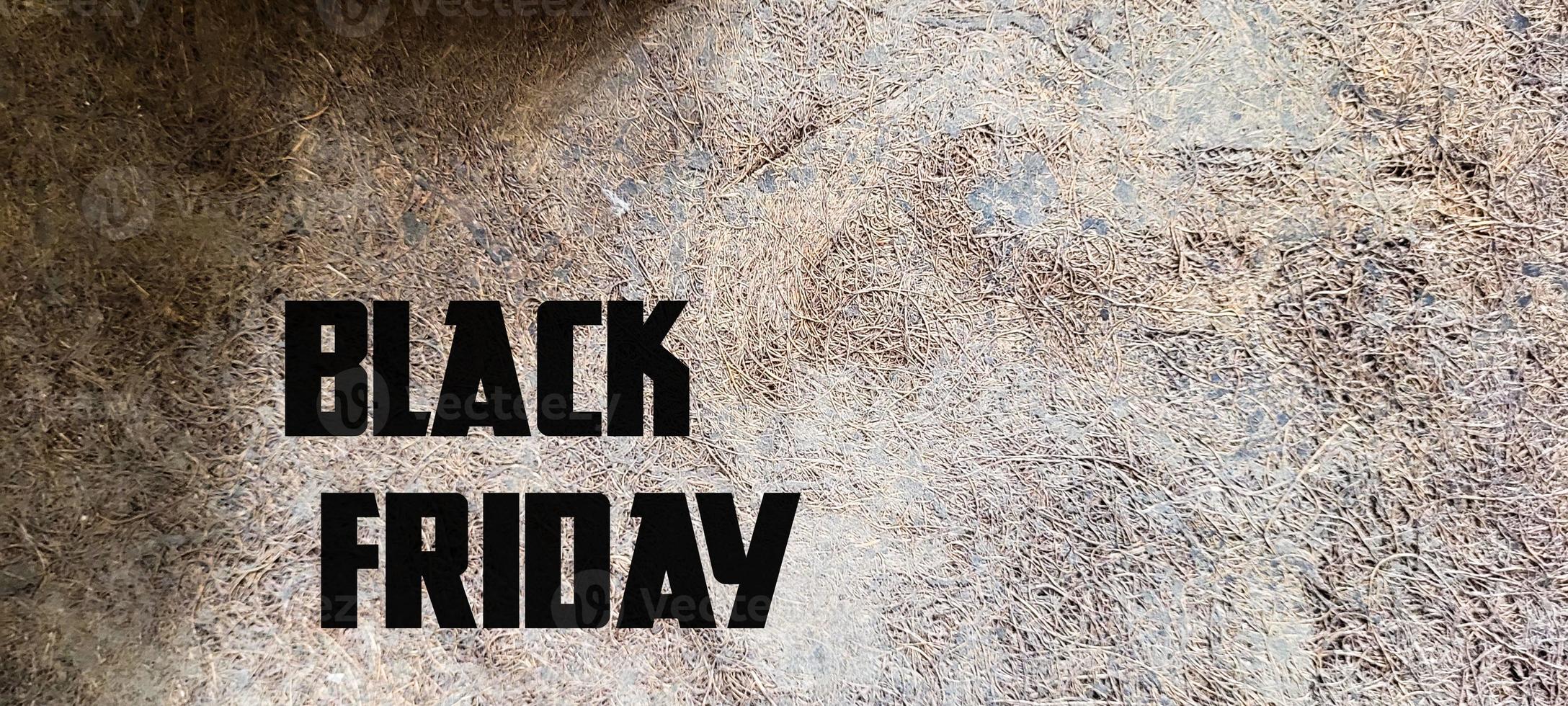 Black friday with dark background, with large letters, shadows, black photo