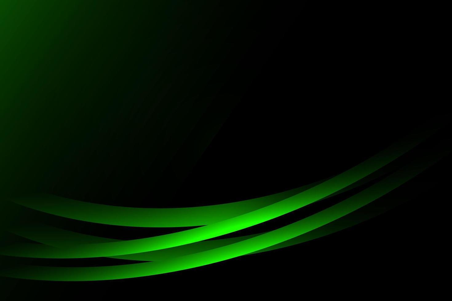 Abstract dark background with green flow wave vector