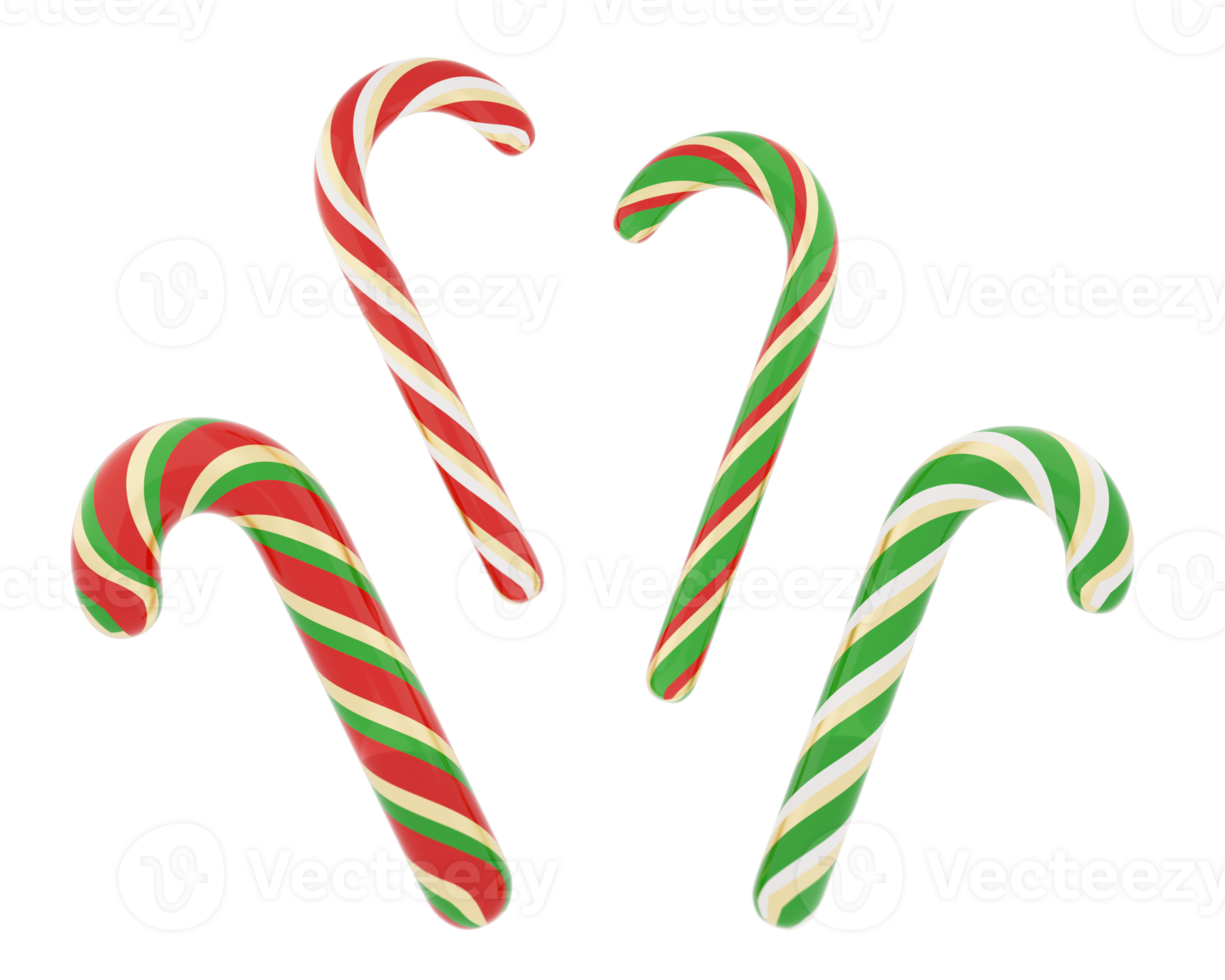 Christmas striped green and red and gold and white candy canes png