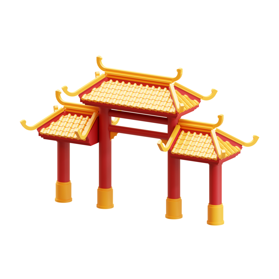 Isometric Chinatown Gate png