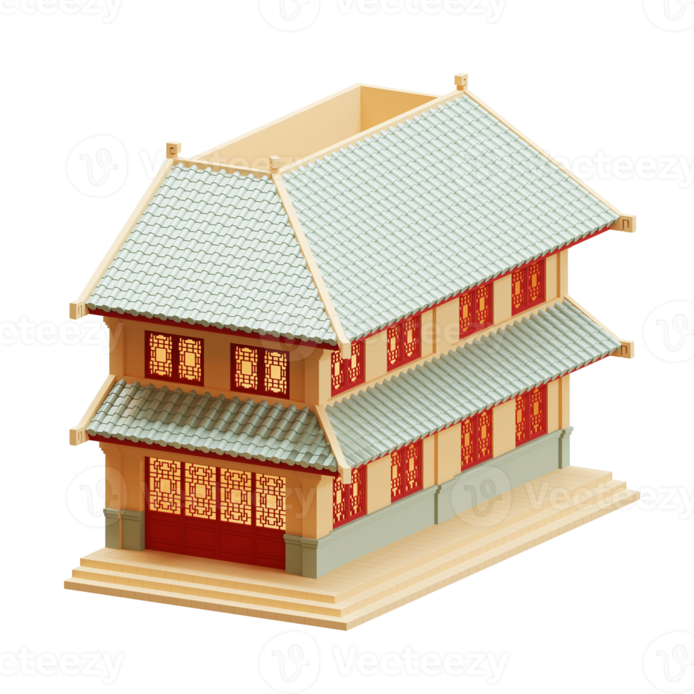 Isometric Chinatown Shop House png