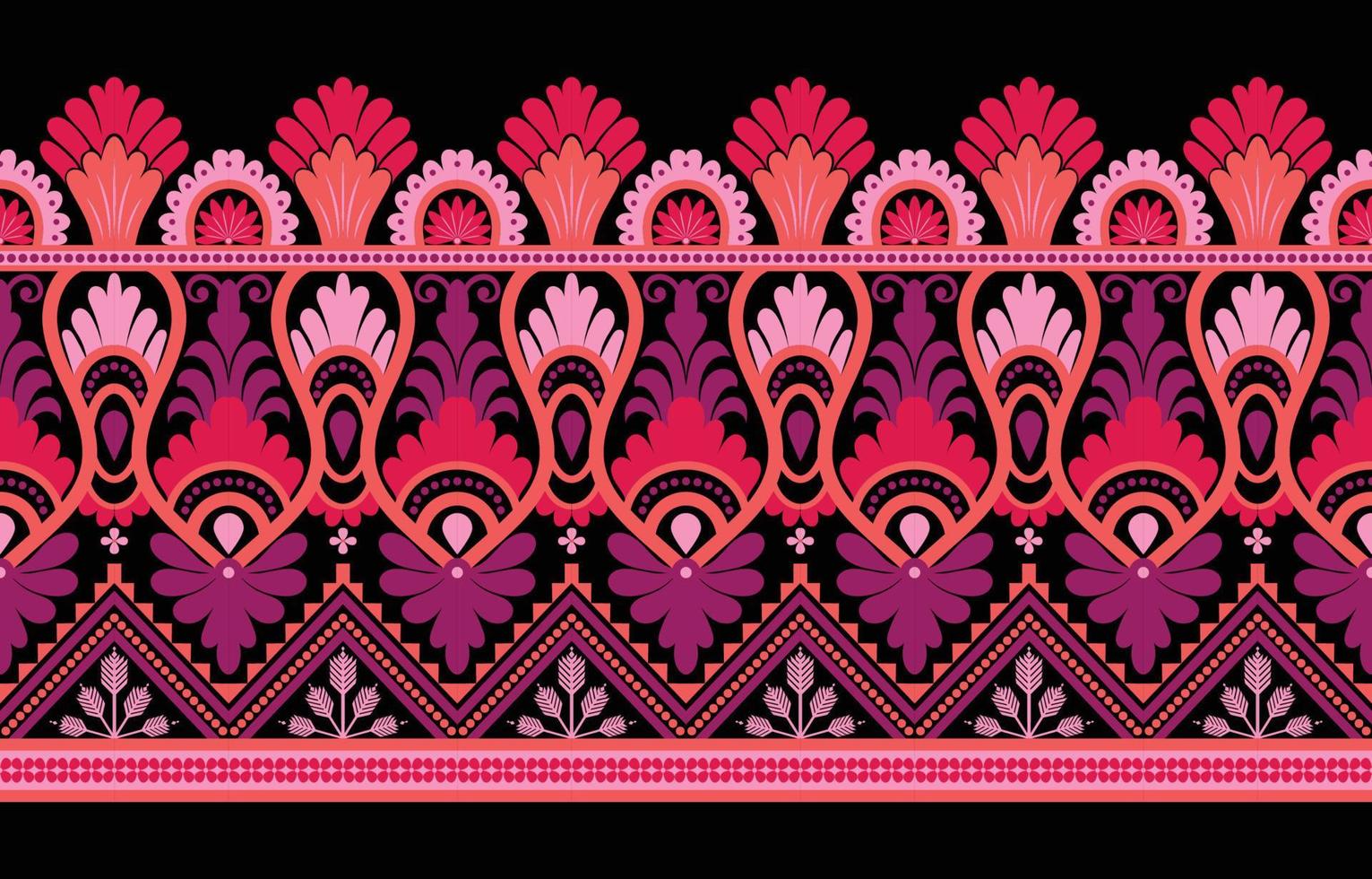 Geometric ethnic pattern seamless flower color oriental. seamless pattern. Design for fabric, curtain, background, carpet, wallpaper, clothing, wrapping, Batik, fabric Vector illustration.