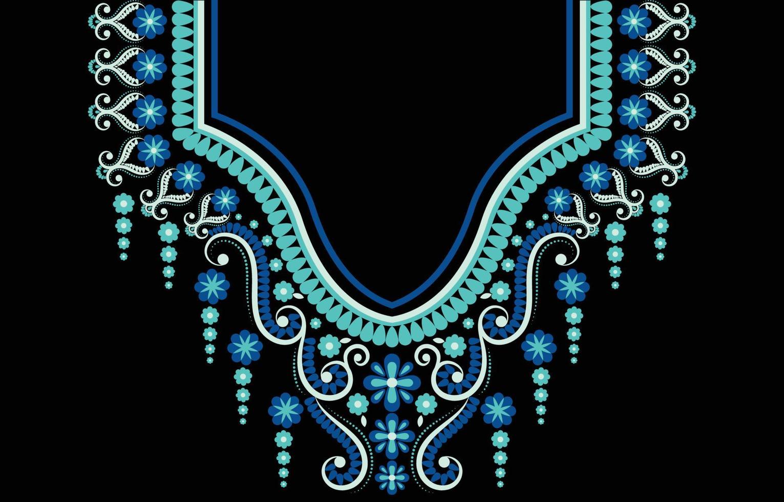 patrón geométrico étnico oriental tradicional .diseño de bordado de collar floral para ropa de papel tapiz de fondo de mujer de moda y envoltura. vector