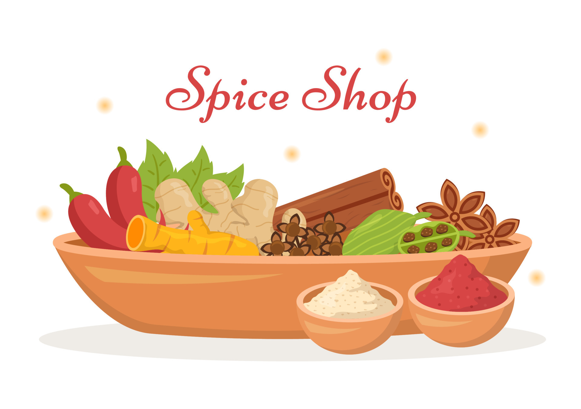 Tienda De Especias Con Diferentes Especias Picantes Condimentos a-poster-with-different-types-of-herbs-on-it