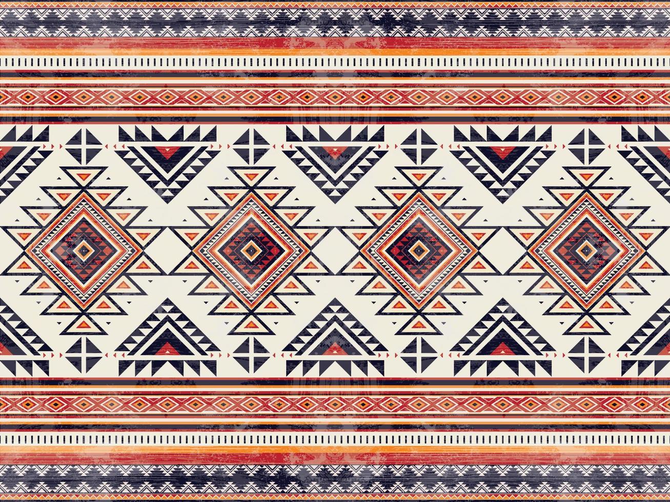 Native american indian ornament pattern geometric ethnic textile texture tribal aztec pattern navajo mexican fabric seamless Vector decoration fashion
