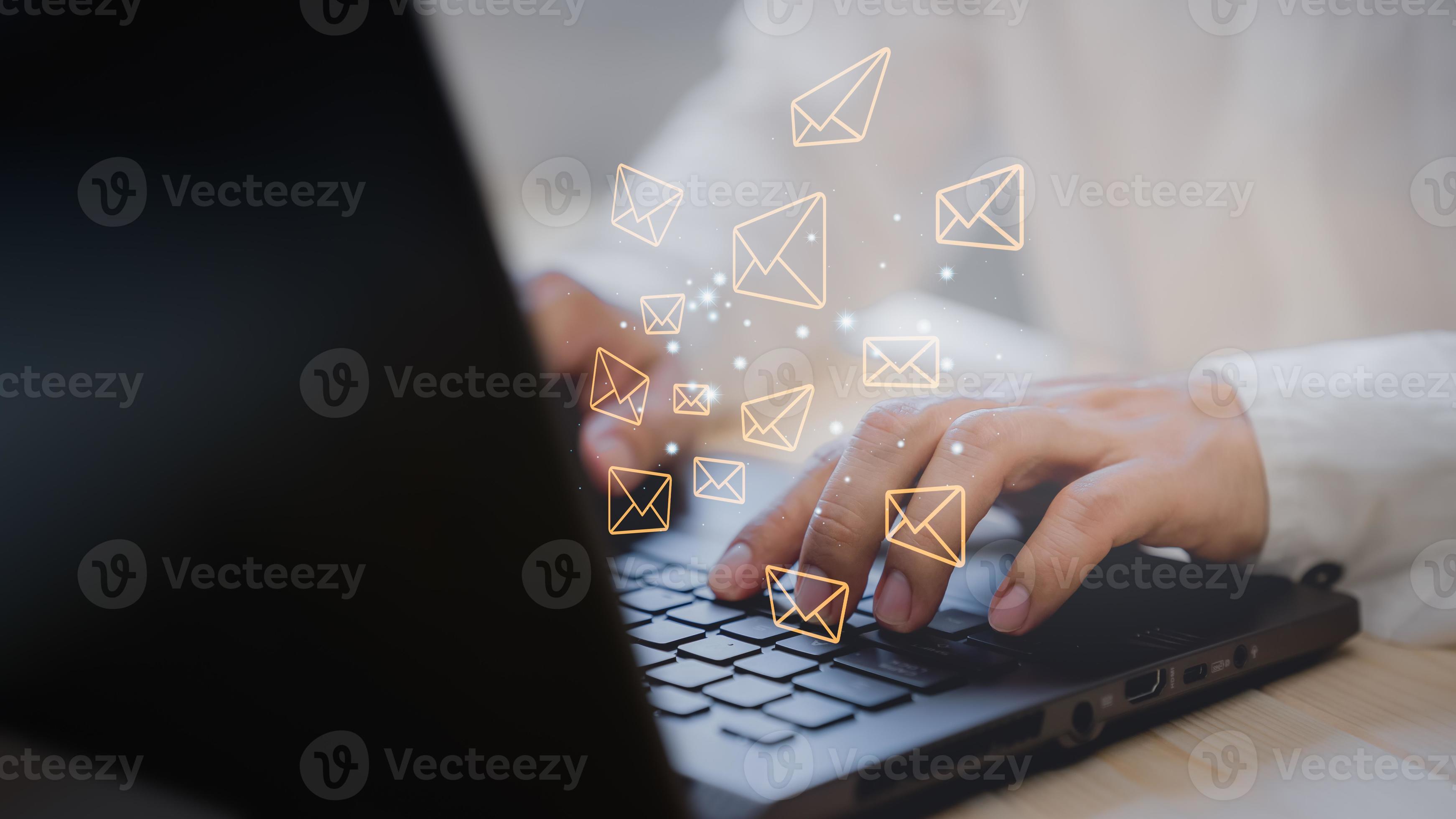 Email Marketing and Newsletters, Technology and lifestyle concepts. Man