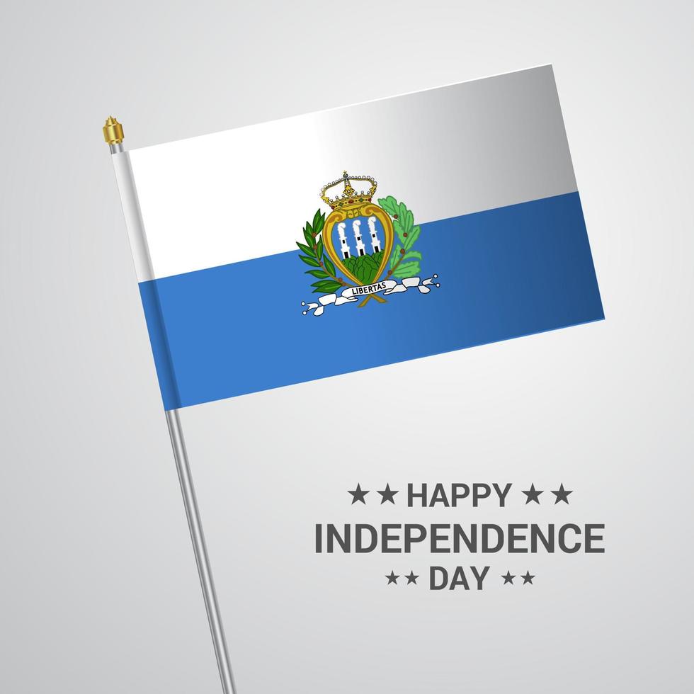 San Marino Independence day typographic design with flag vector