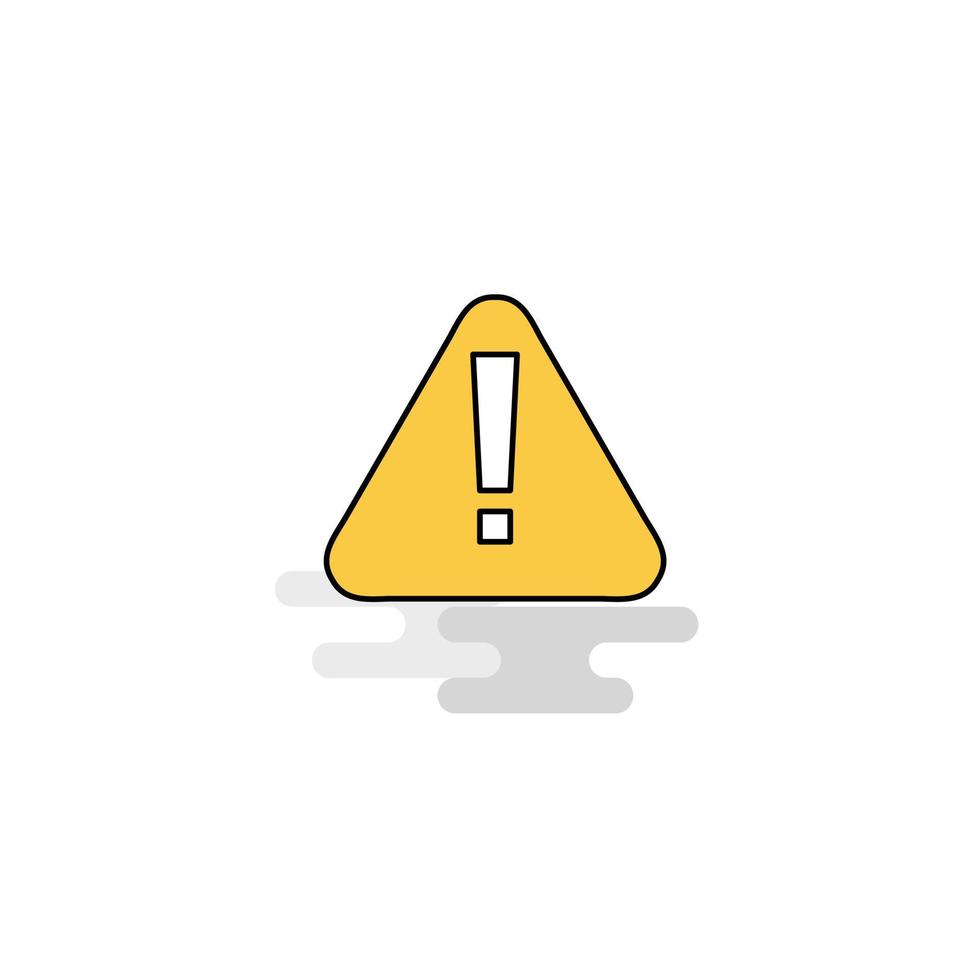 Flat Caution Icon Vector