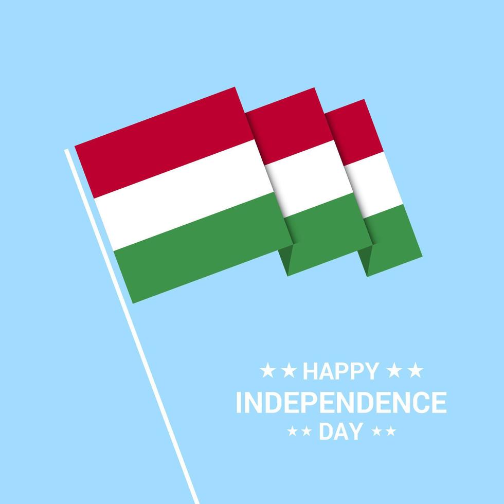 Hungary Independence day typographic design with flag vector