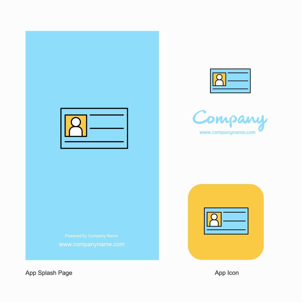 Ícono de la aplicación del logotipo de la empresa de la tarjeta de identificación y diseño de la página de bienvenida elementos de diseño de la aplicación comercial creativa vector
