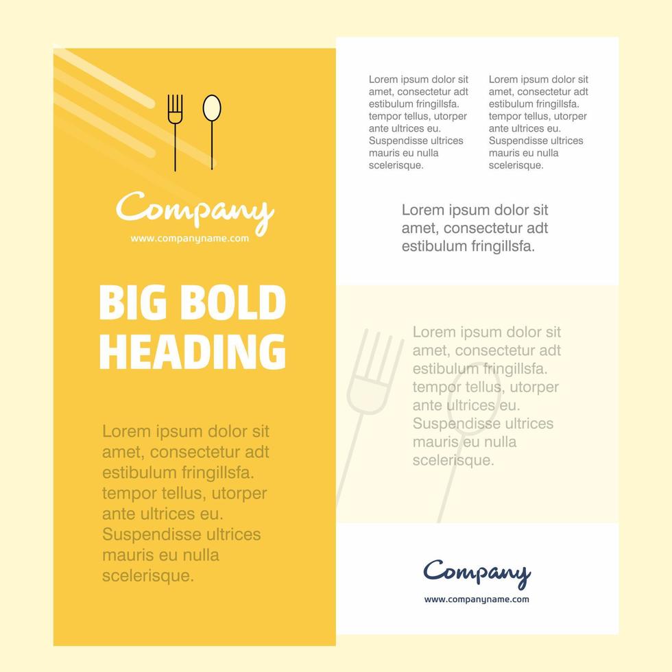 Fork and spoon Business Company Poster Template with place for text and images vector background