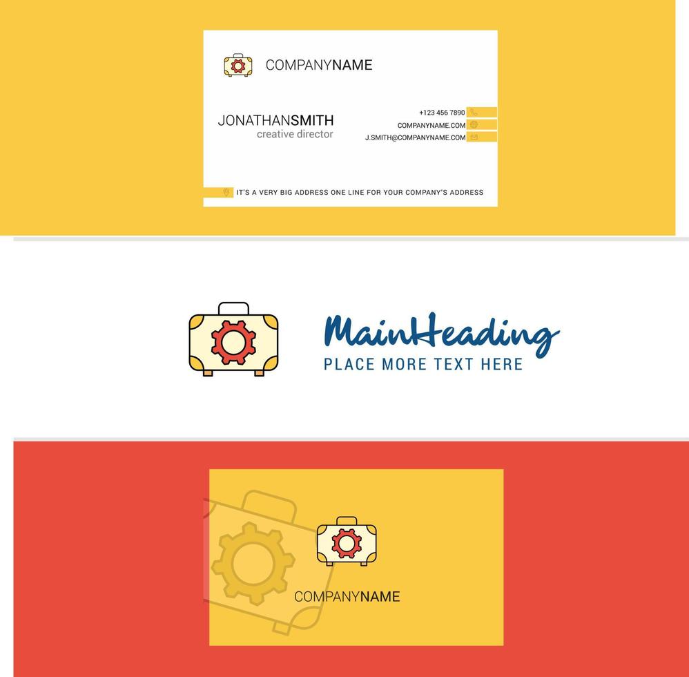 Beautiful Toolbox Logo and business card vertical Design Vector