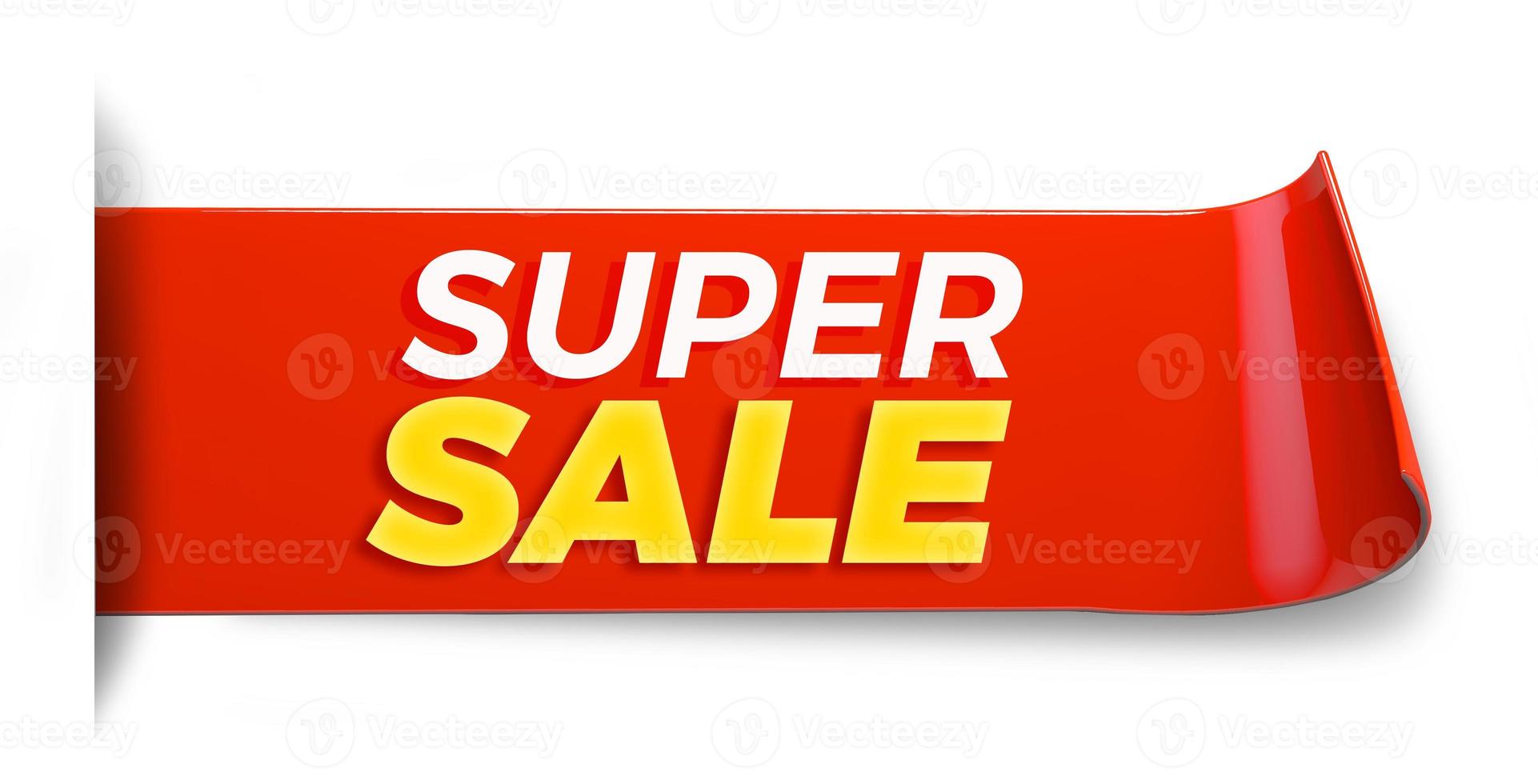 Sale banner tag, special offer, big sale banners. Red ribbons, tags and stickers. 3d render photo