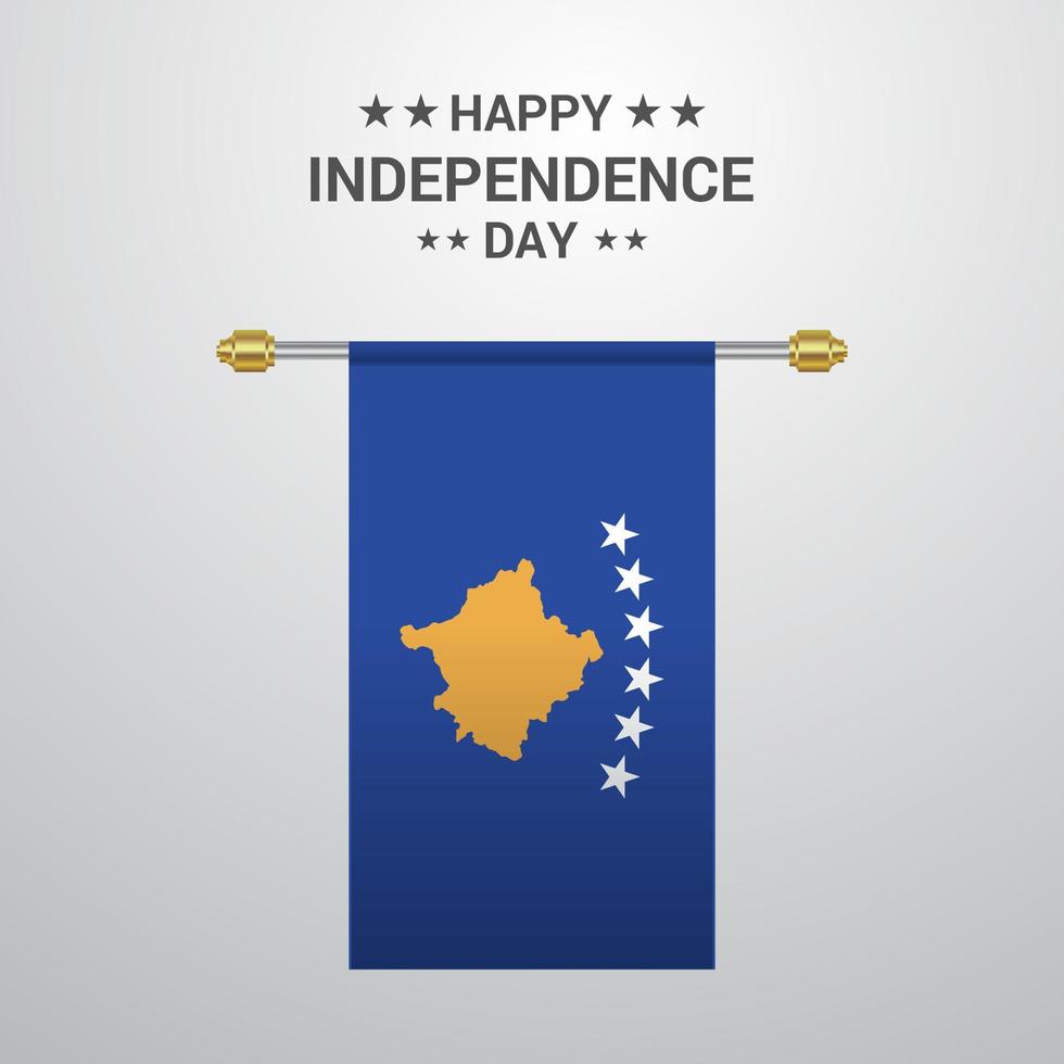 Kosovo Independence day hanging flag background vector