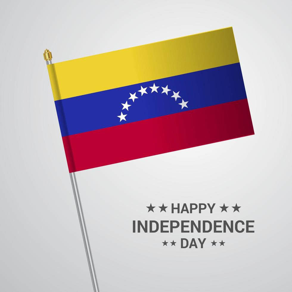 Venezuela Independence day typographic design with flag vector