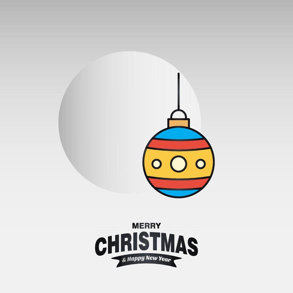 tarjeta de navidad con diseño elegante creativo y vector de fondo claro