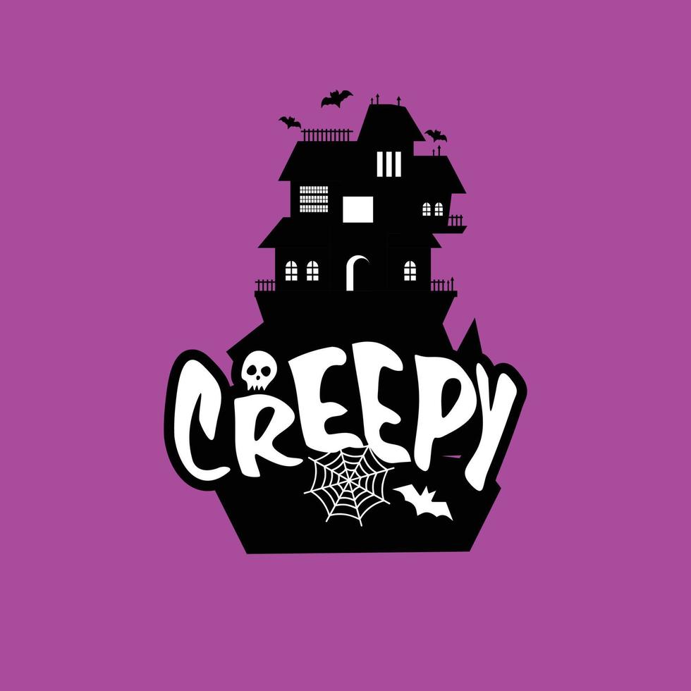 Creepy typography design card vector