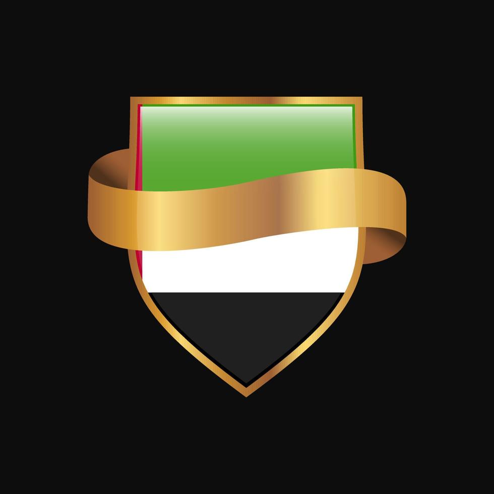vector de diseño de insignia de oro de bandera de los emiratos árabes unidos