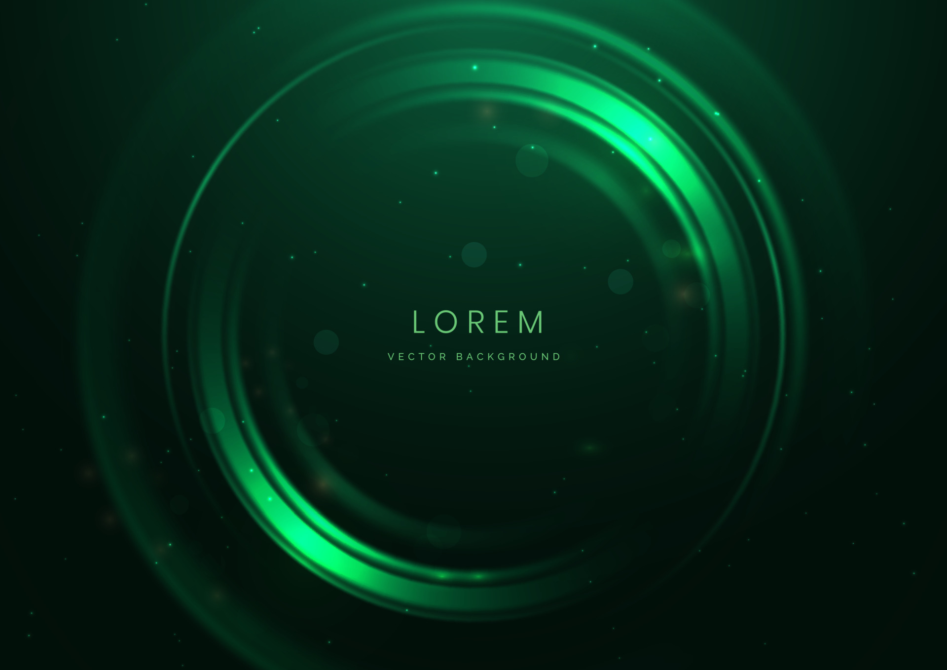 Abstract technology futuristic neon circle glowing green light lines