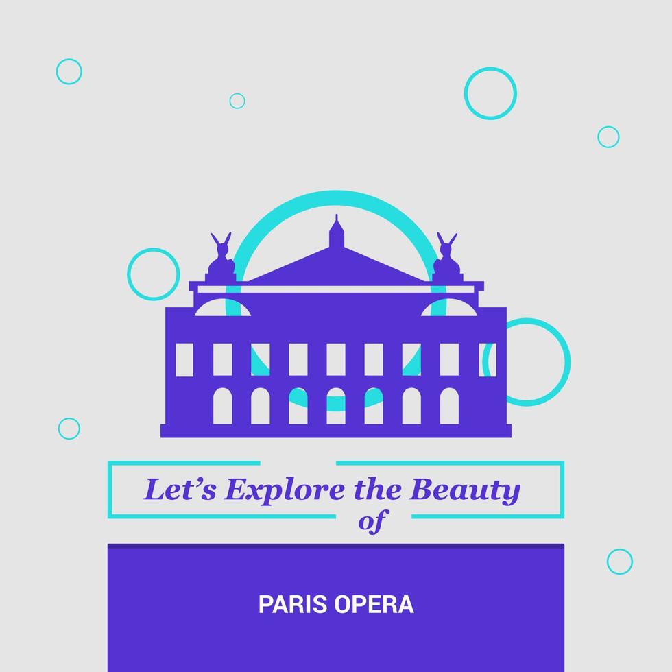 exploremos la belleza de los monumentos nacionales de la ópera de parís francia vector