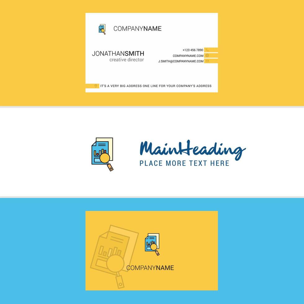 Beautiful Search Document Logo and business card vertical Design Vector