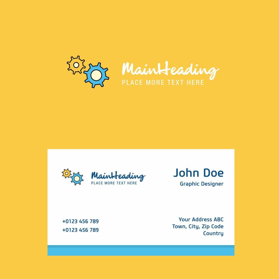 Gear logo Design with business card template Elegant corporate identity Vector