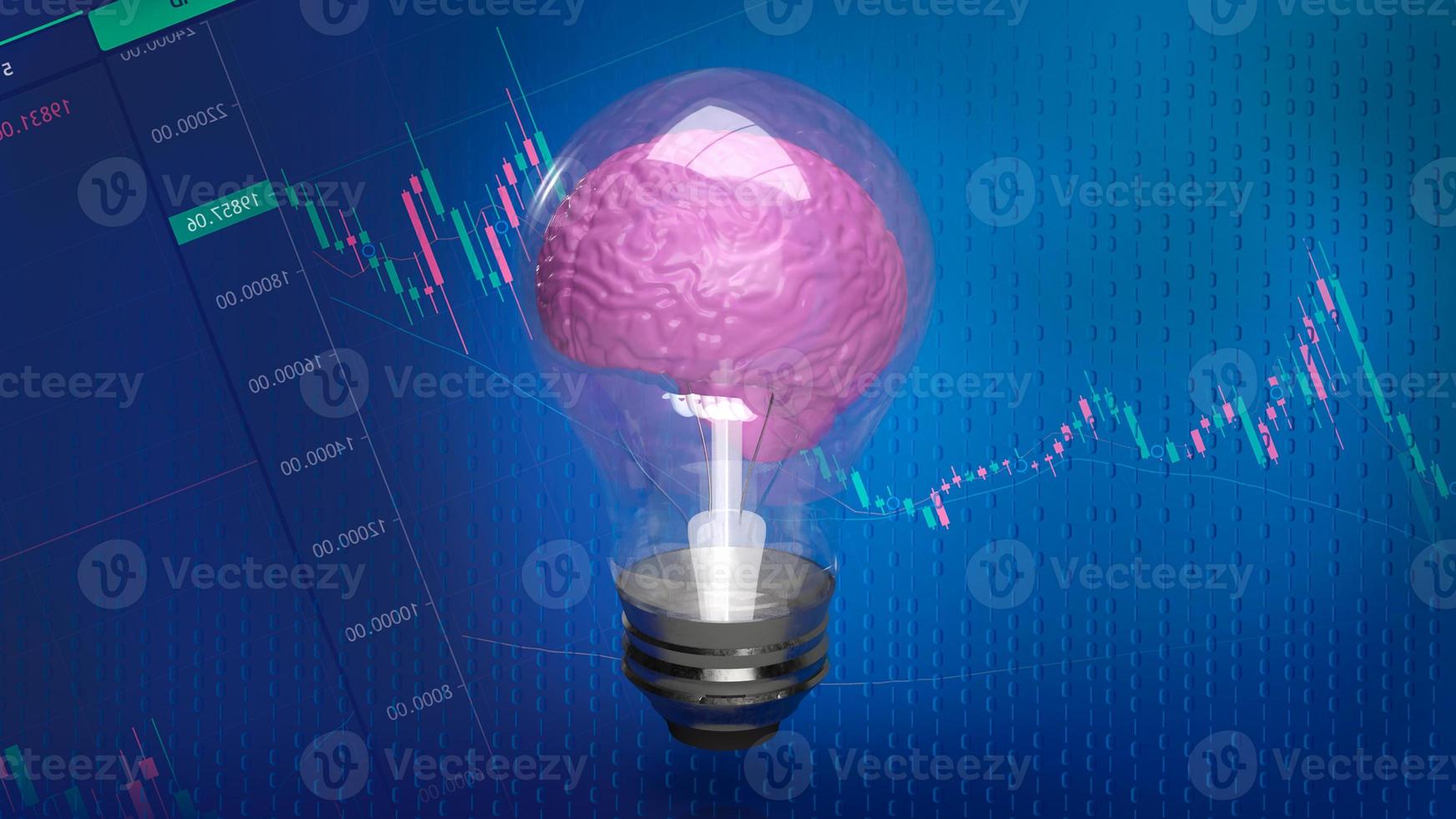 The lightbulb brain on business background  3d rendering photo