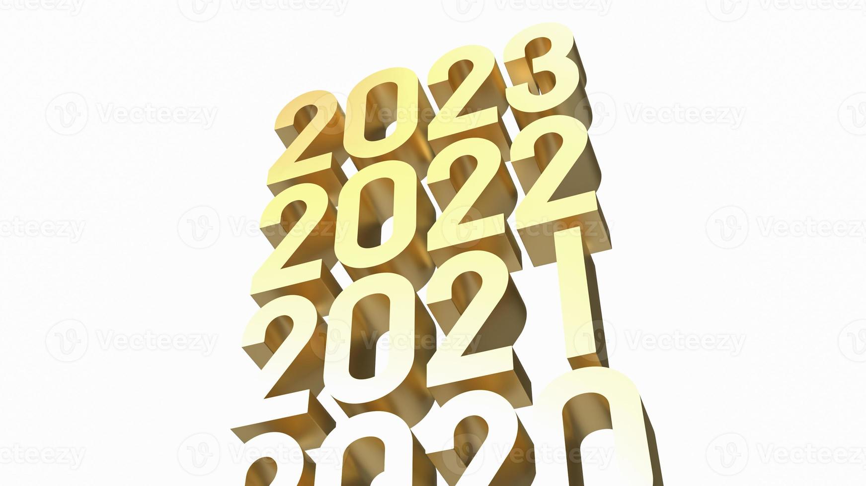 gold number 2023 on white background  3d rendering photo