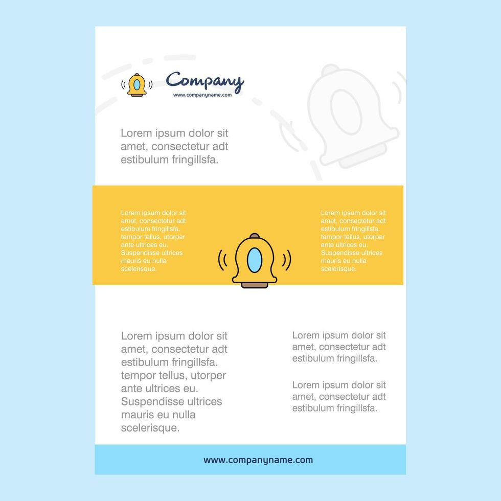 Template layout for Bell comany profile annual report presentations leaflet Brochure Vector Background