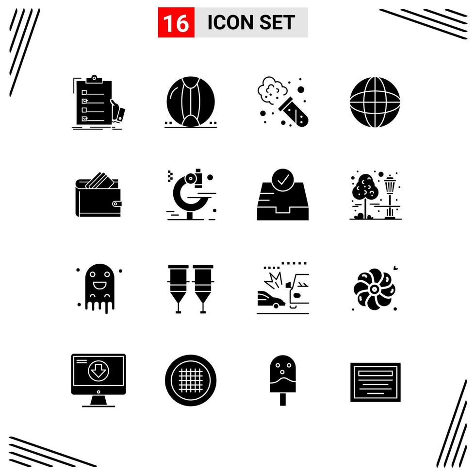 16 Icons Solid Style Grid Based Creative Glyph Symbols for Website Design Simple Solid Icon Signs Isolated on White Background 16 Icon Set Creative Black Icon vector background