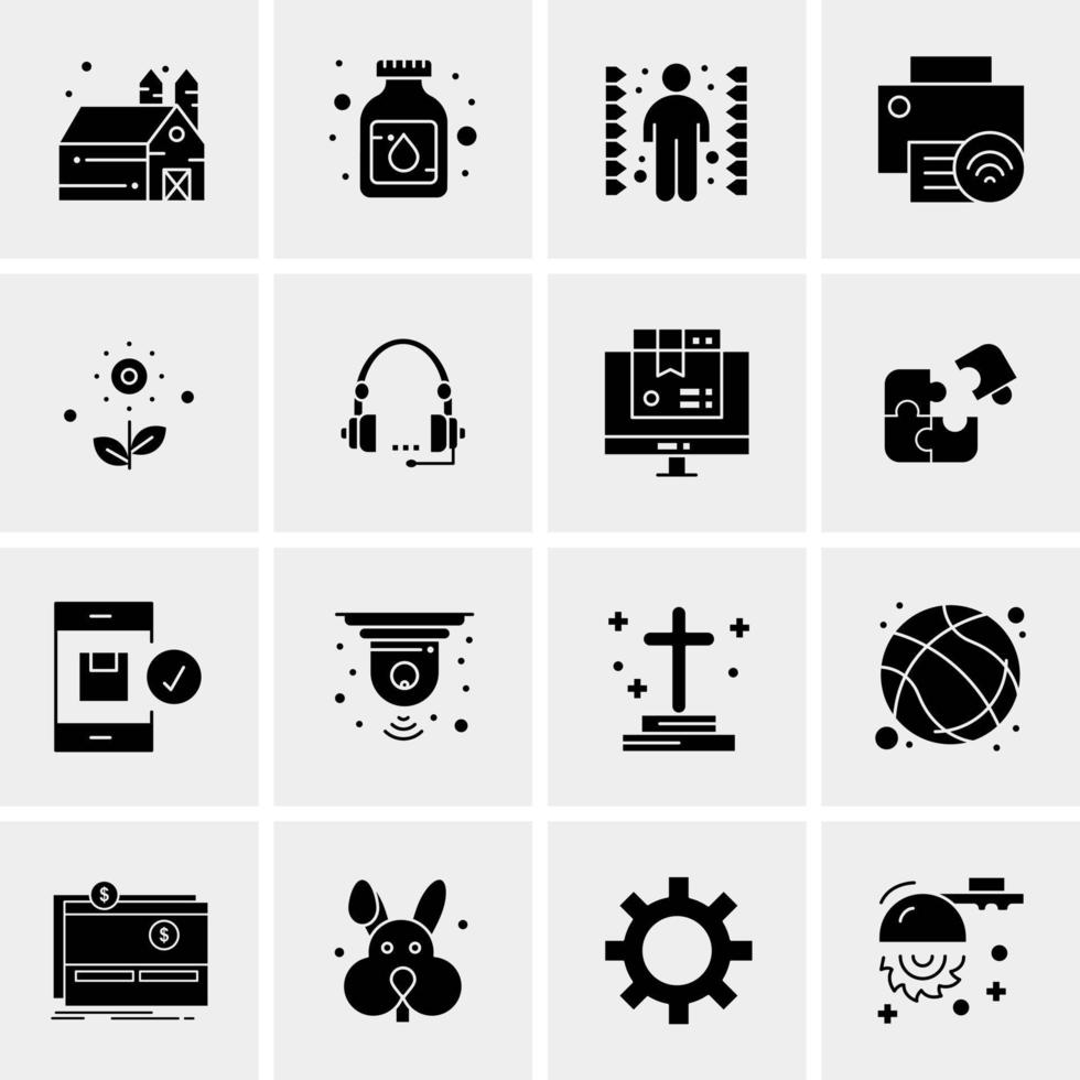 16 iconos de negocios universales vector ilustración de icono creativo para usar en proyectos relacionados con la web y dispositivos móviles