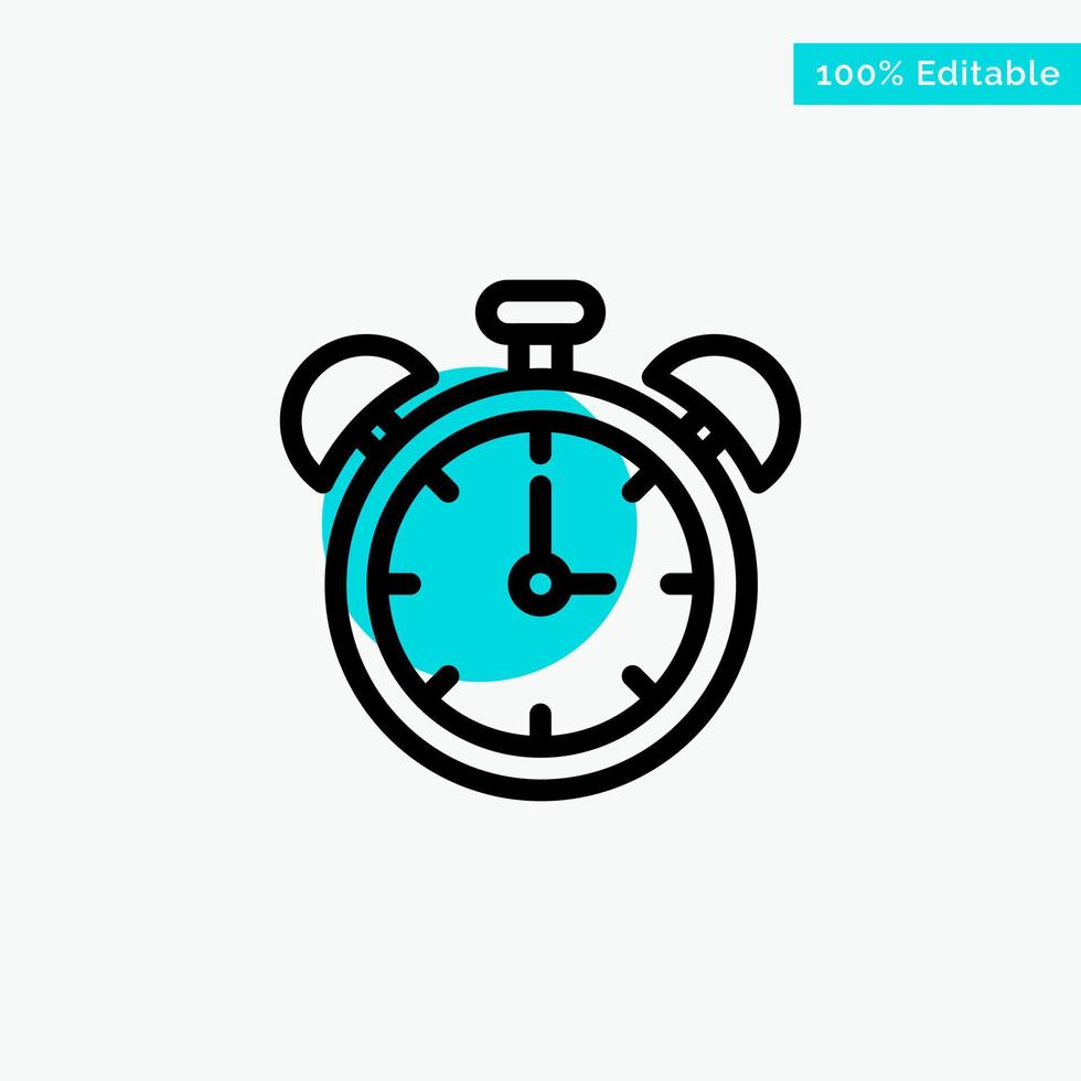 Alarm Clock Education Time turquoise highlight circle point Vector icon