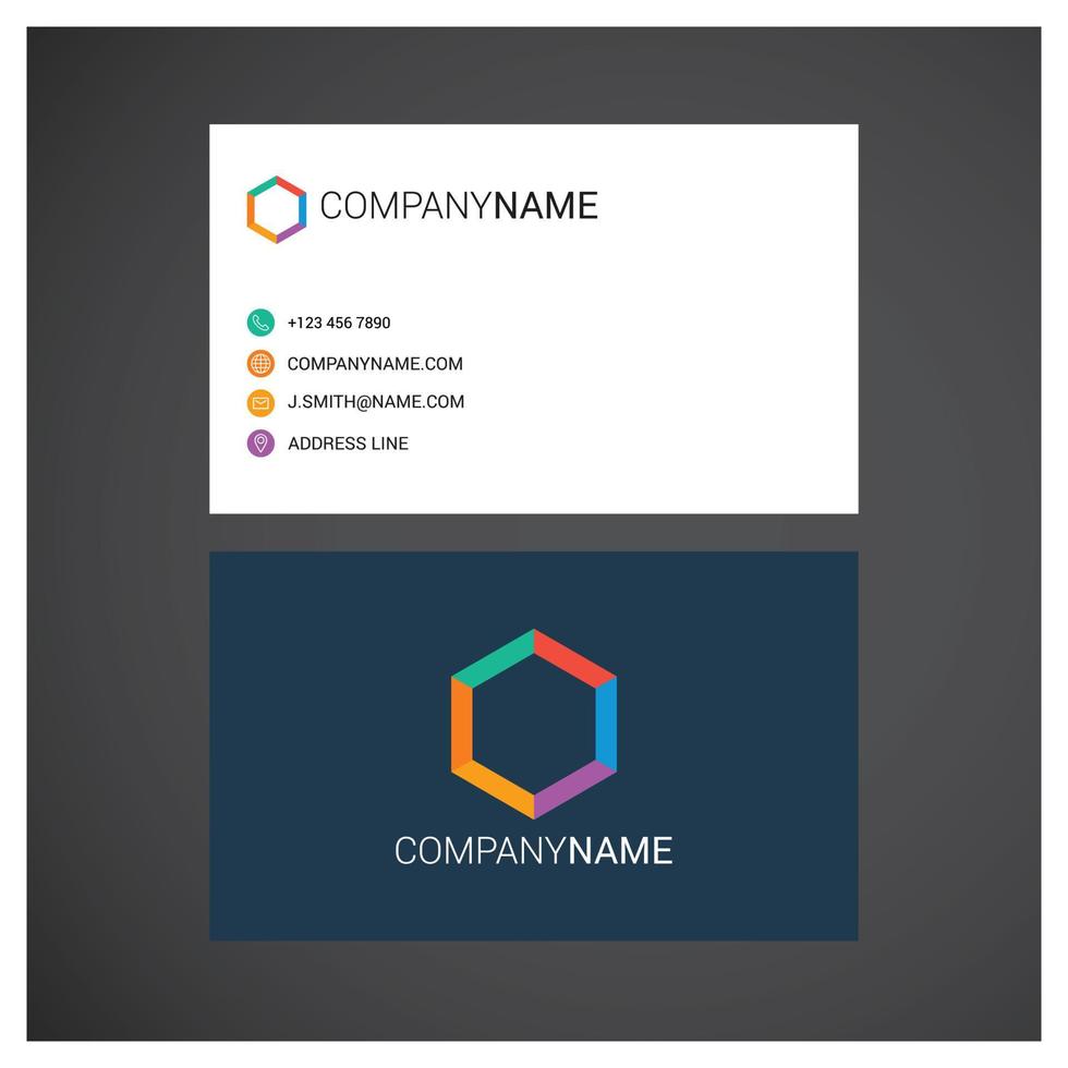 Company business card design with unique style vector