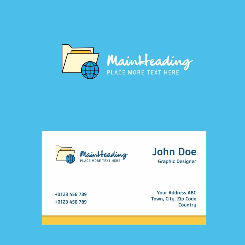 Shared folder logo Design with business card template Elegant corporate identity Vector