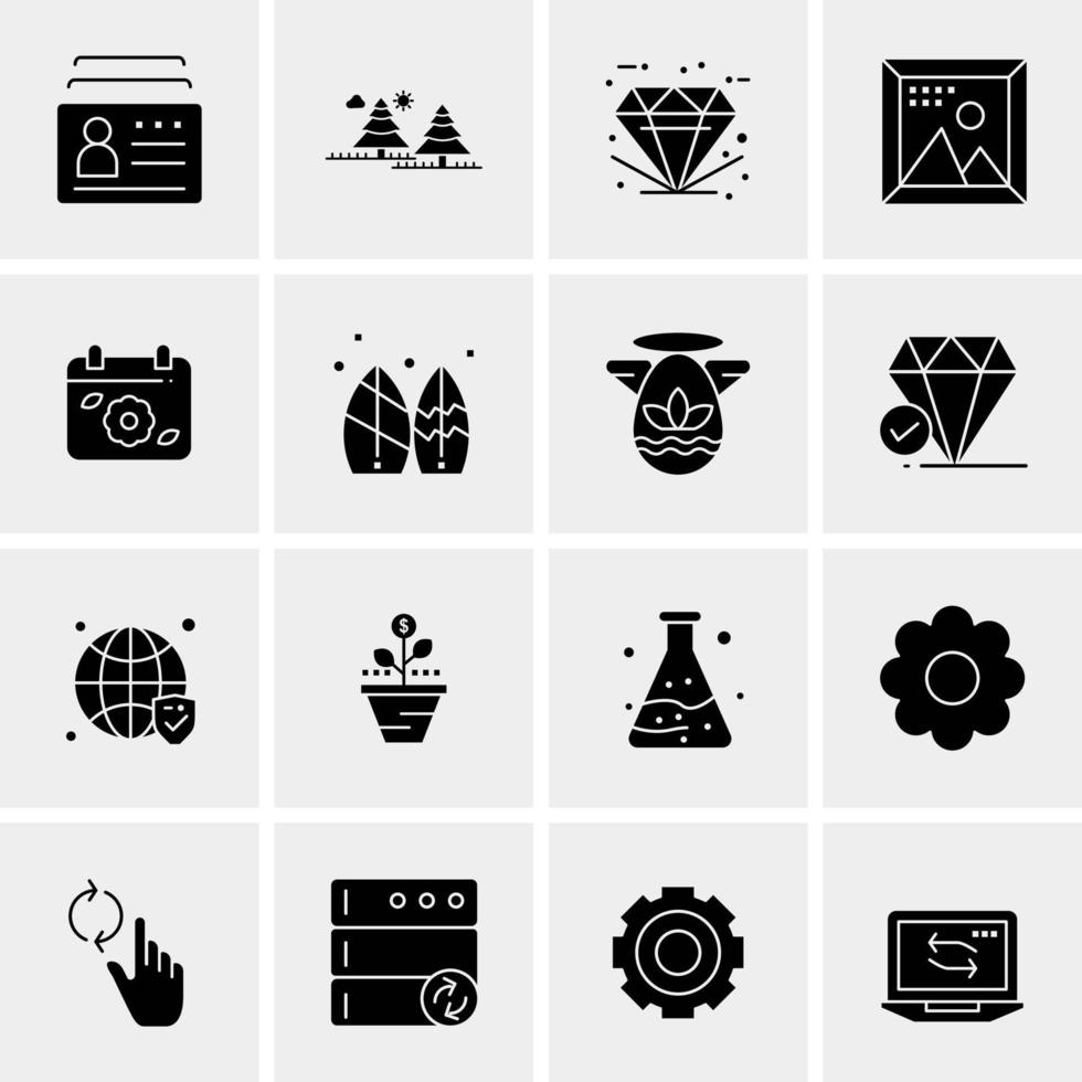 16 iconos de negocios universales vector ilustración de icono creativo para usar en proyectos relacionados con la web y dispositivos móviles