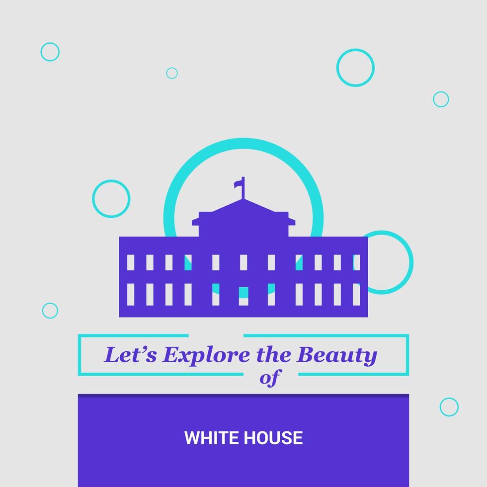 Lets Explore the beauty of White house Washington DC USA National Landmarks vector