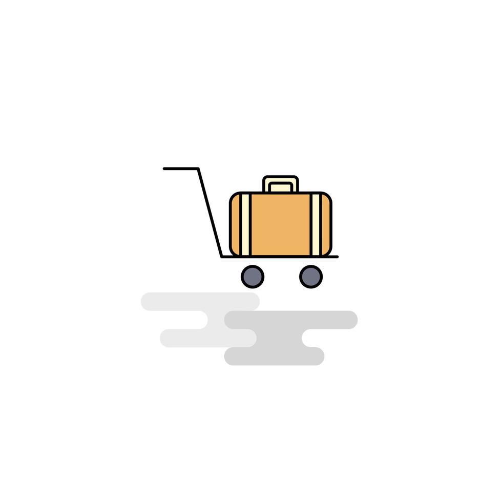 Flat Luggage cart Icon Vector