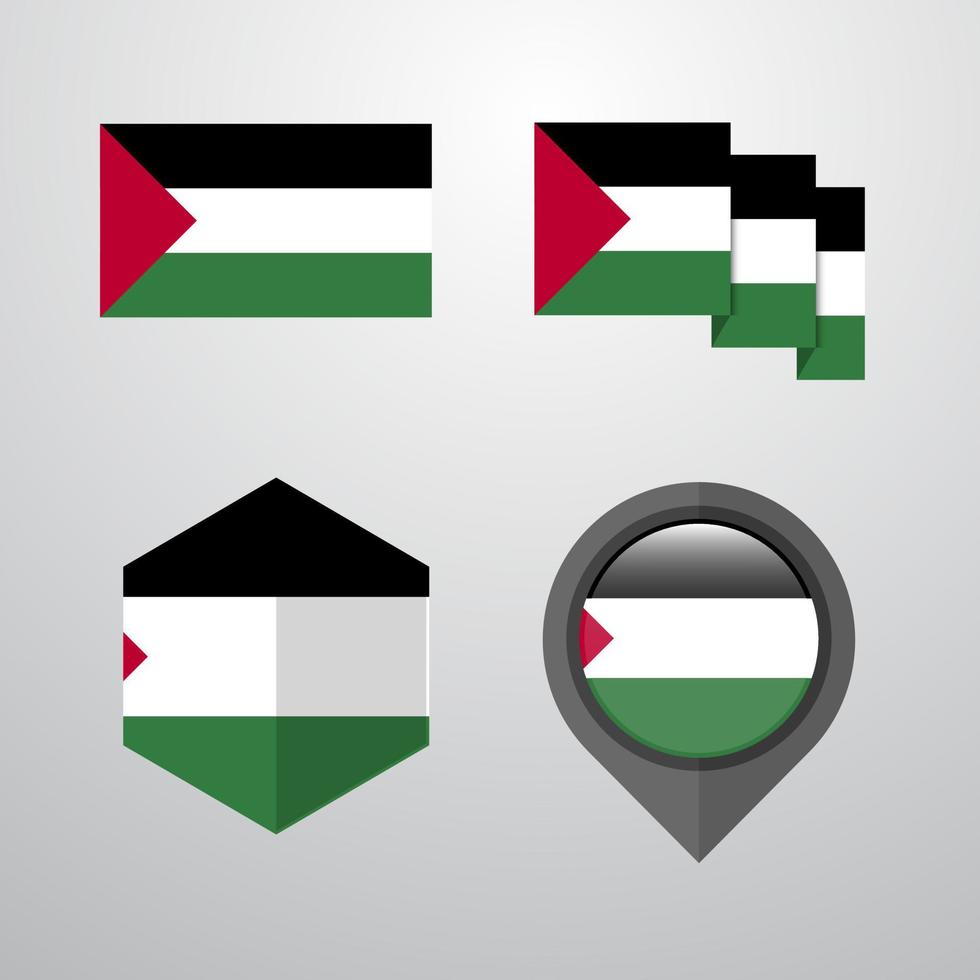 vector de conjunto de diseño de bandera palestina