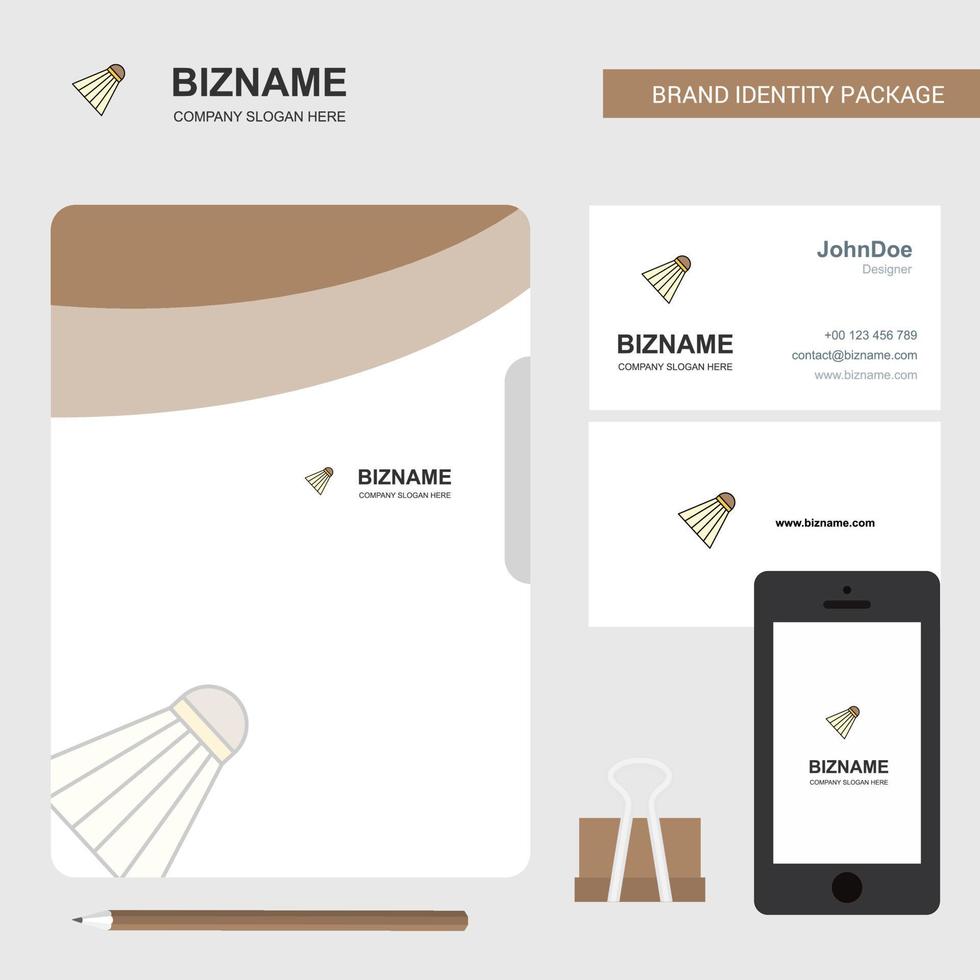 Badminton shuttle Business Logo File Cover Visiting Card and Mobile App Design Vector Illustration