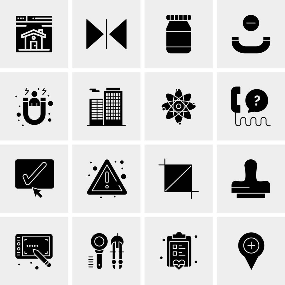 16 iconos de negocios universales vector ilustración de icono creativo para usar en proyectos relacionados con la web y dispositivos móviles