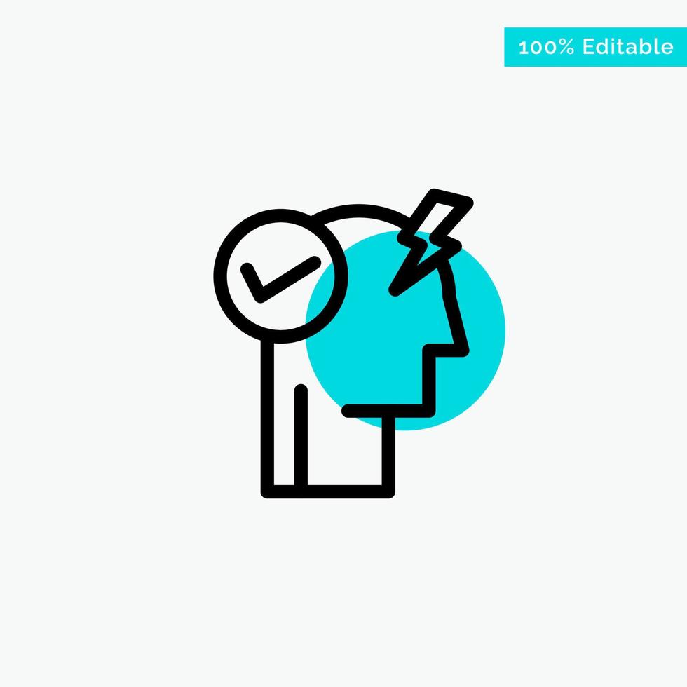 Brain Mind Power Power Mode Activate turquoise highlight circle point Vector icon