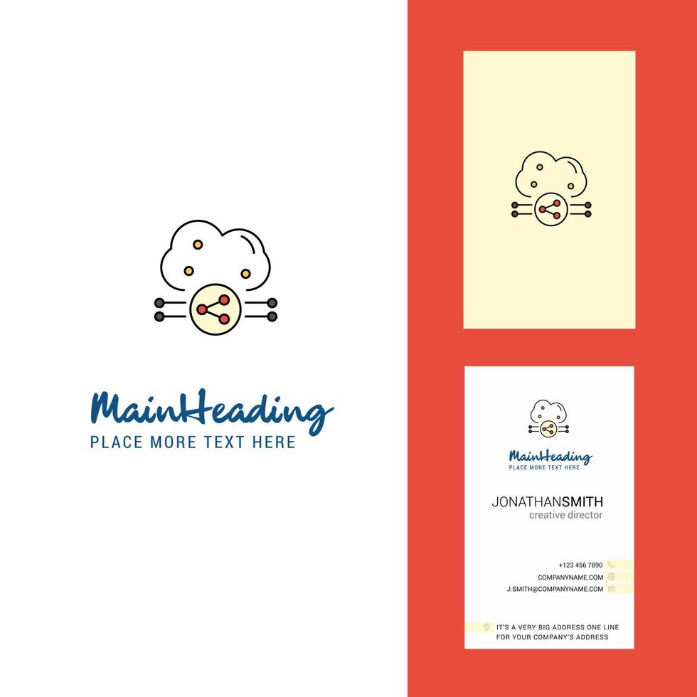 Cloud sharing Creative Logo and business card vertical Design Vector