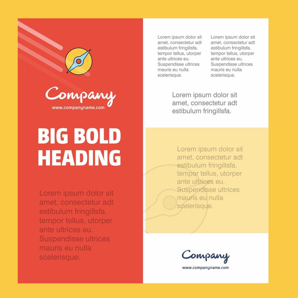 Compass Business Company Poster Template with place for text and images vector background