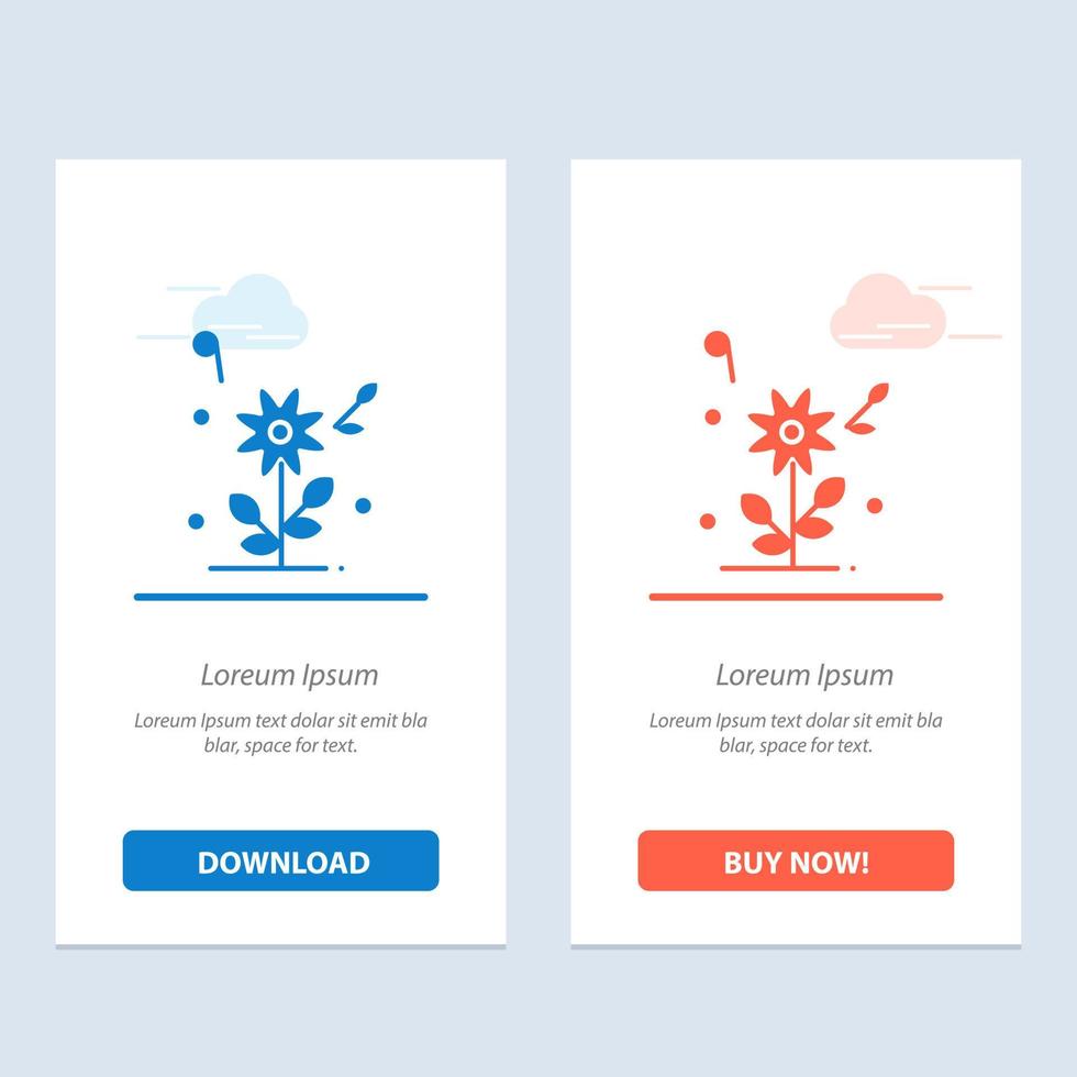 Flower Love Heart Wedding  Blue and Red Download and Buy Now web Widget Card Template vector