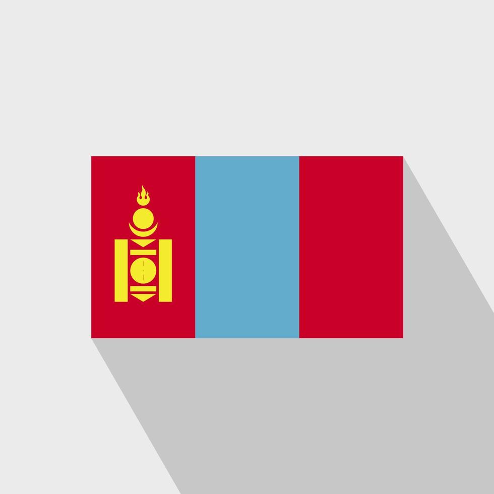 Mongolia flag Long Shadow design vector