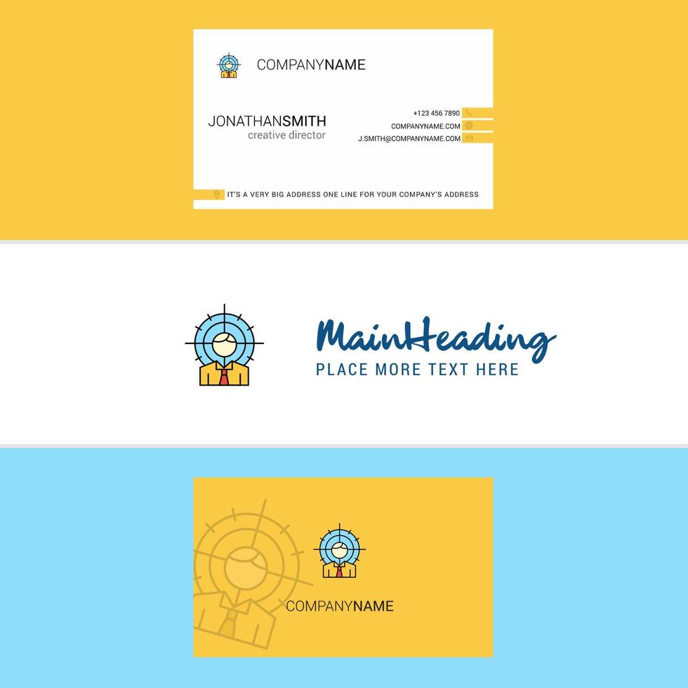 Beautiful Target Logo and business card vertical Design Vector