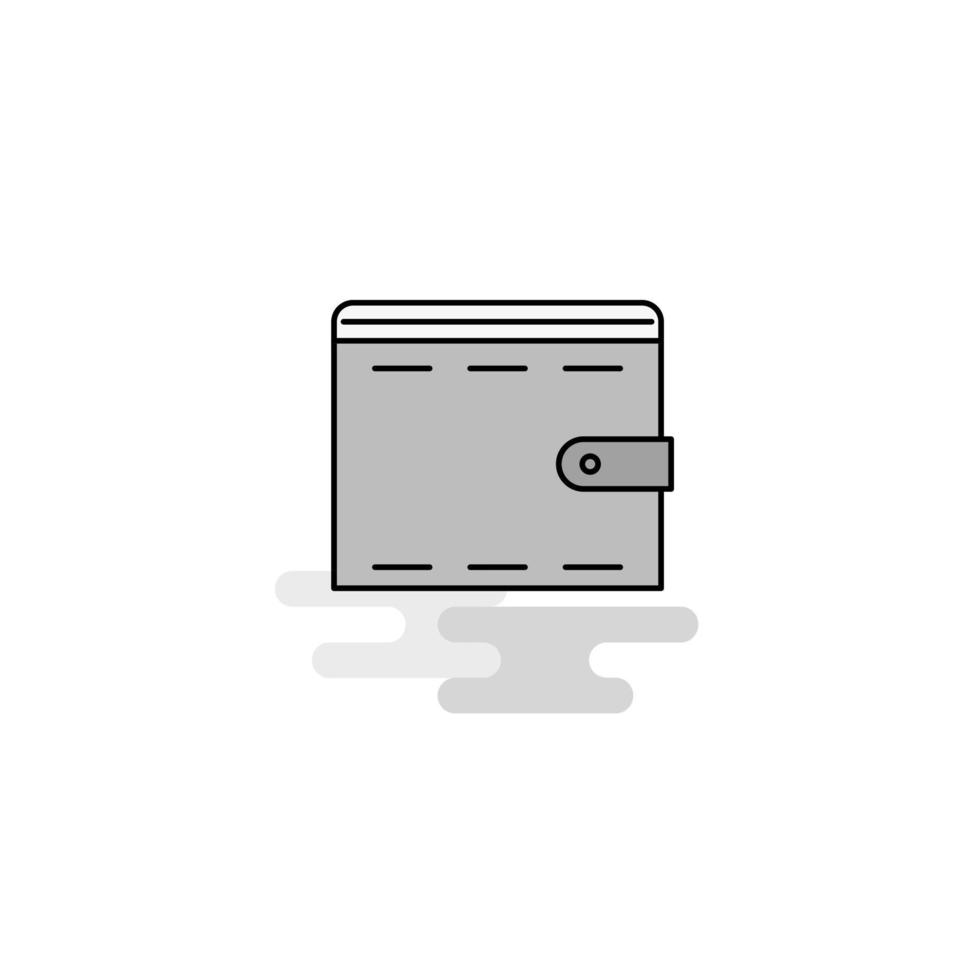 Wallet Web Icon Flat Line Filled Gray Icon Vector